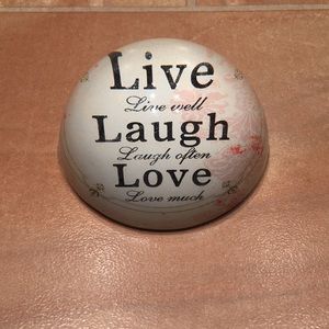NWOT Live Laugh Love Business Office Desk Dome Decorative Paperweight